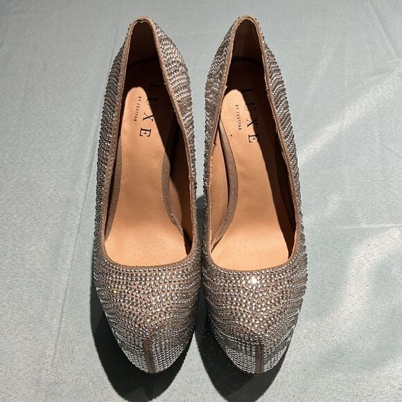 LUXE by JUSTFAB Platform sparkly stilettos size 8.  B56 - Picture 6 of 9